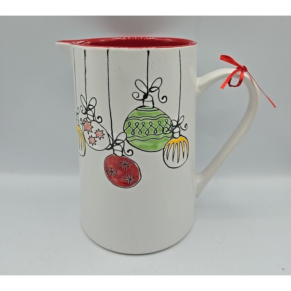 Spectrum Designz Ceramic Pitcher Christmas Ornaments Paint Stoneware 52 oz. New